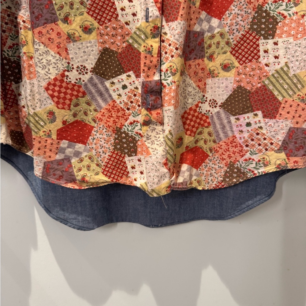 Patchwork Button-Up Shirt - image 4